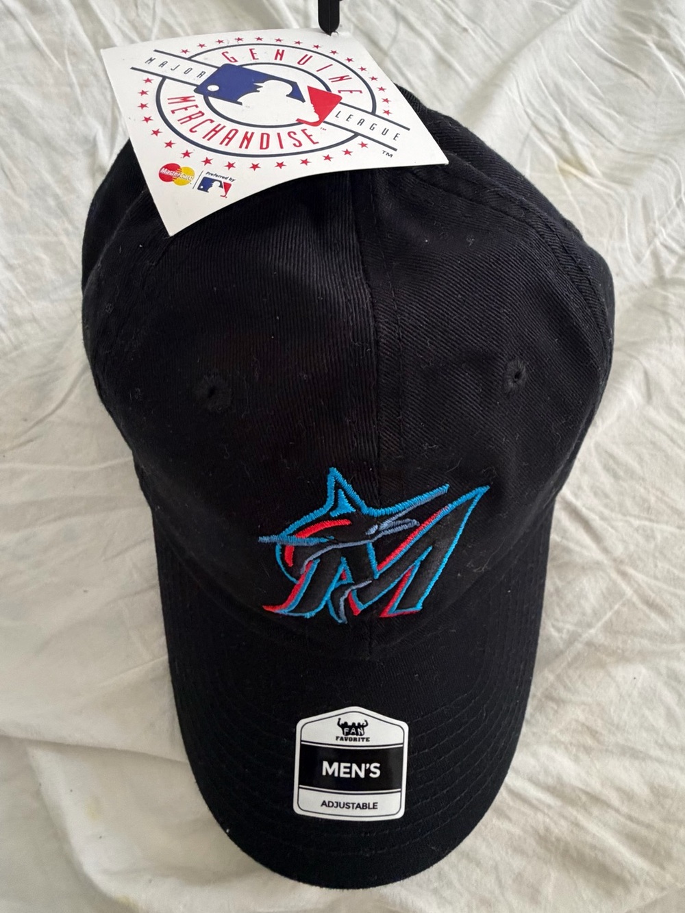 miami Black Baseball Cap with Blue and Red Logo